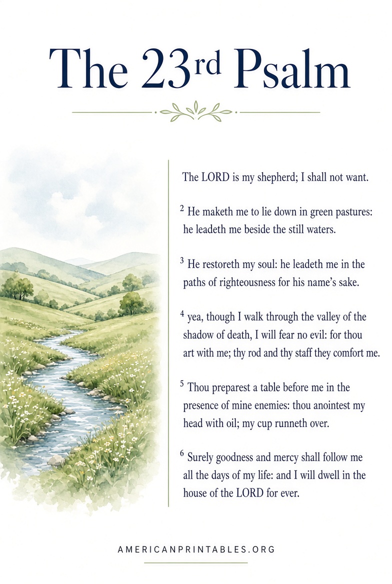Free Printable 23rd Psalm PDF Downloads (4)