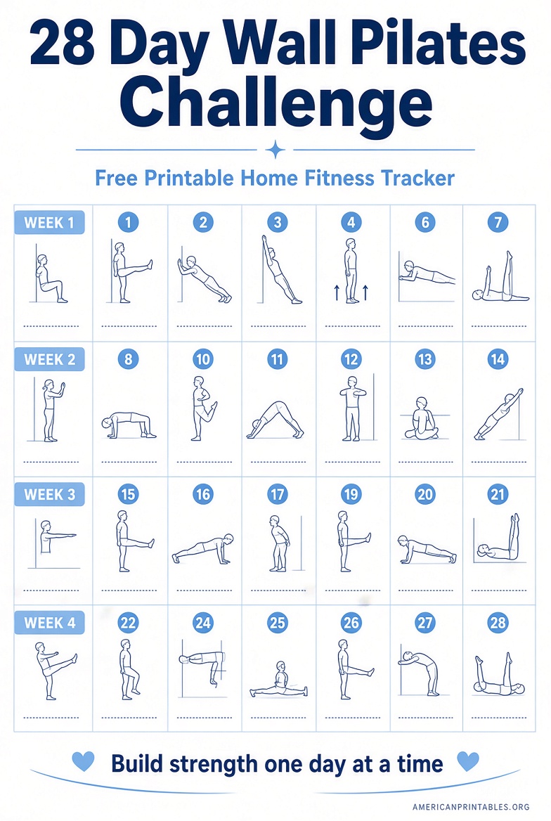 Free Printable 28 Day Wall Pilates Challenge PDF (4)