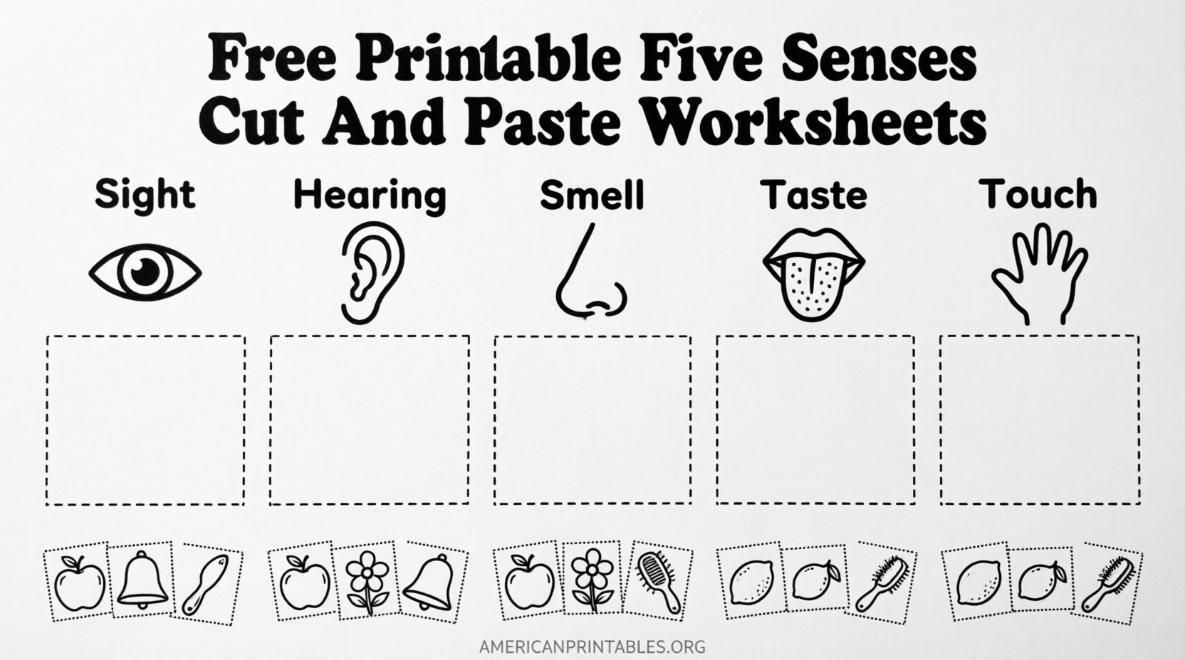 Free Printable 5 Senses Cut & Paste Worksheets (2)