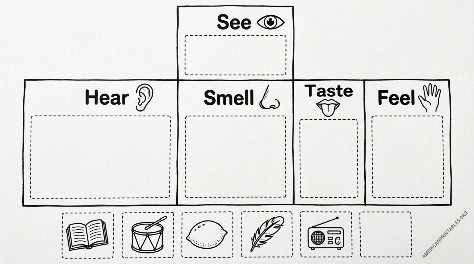 Free Printable 5 Senses Cut & Paste Worksheets (4)