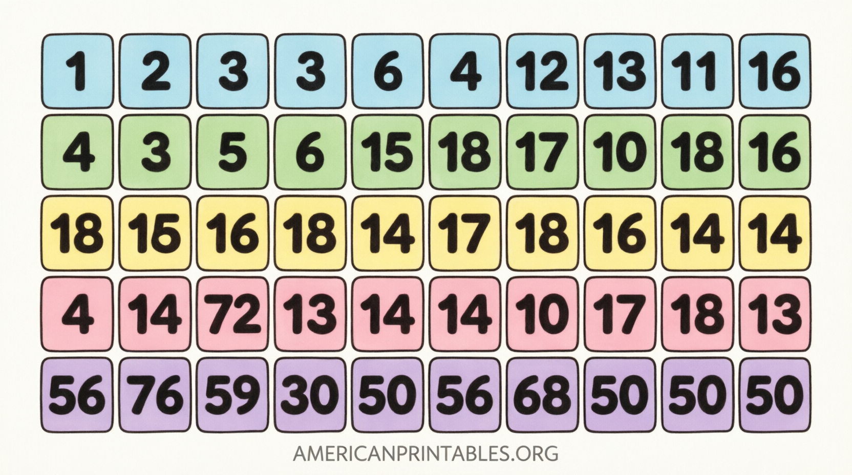 Free Printable 50 Square Grid With Numbers (1)