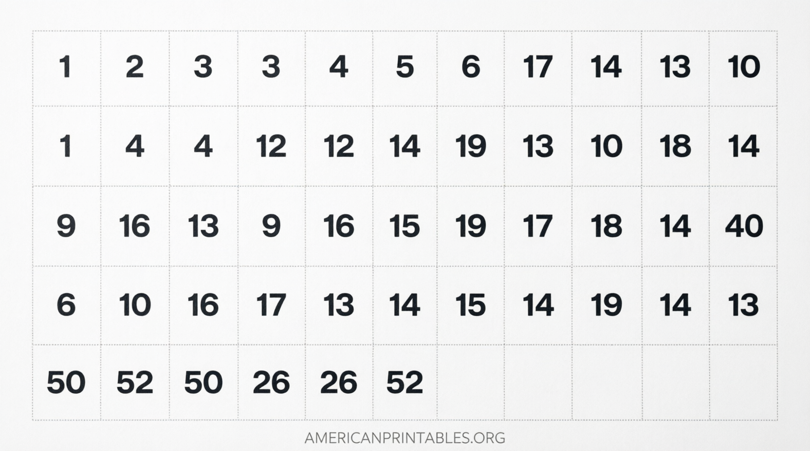 Free Printable 50 Square Grid With Numbers (3)