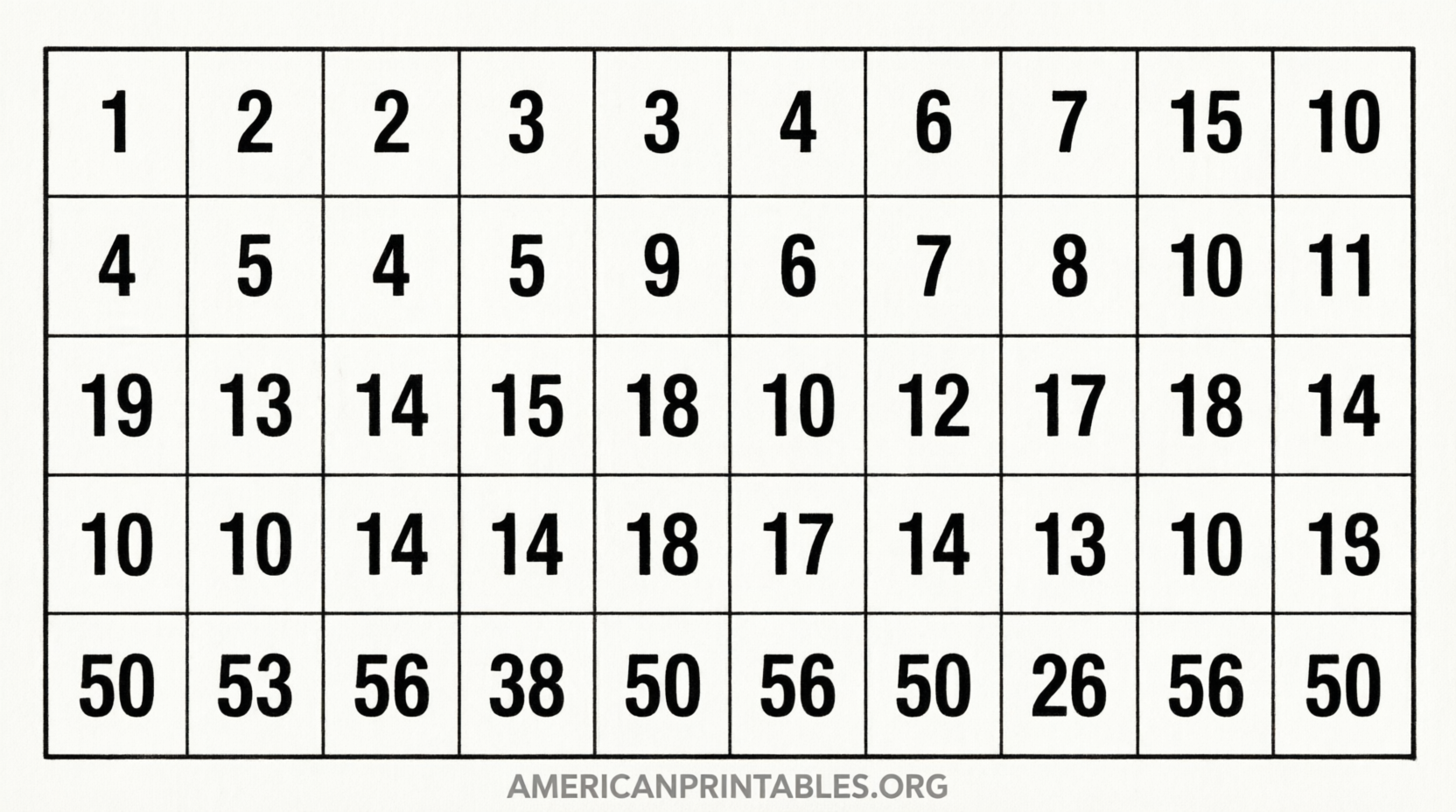 Free Printable 50 Square Grid With Numbers (4)