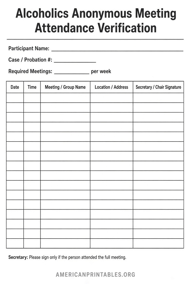 Free Printable AA Meeting Sign In Sheet (4)