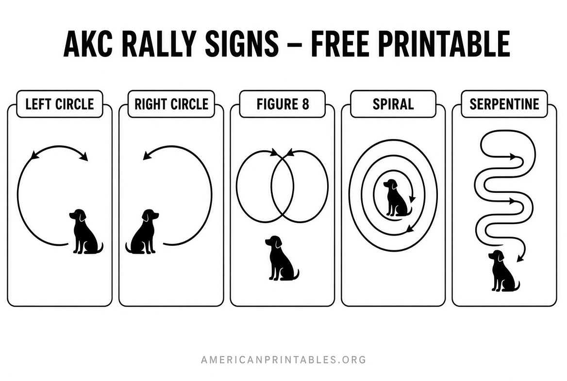 Free Printable AKC Rally Signs Guide (2)