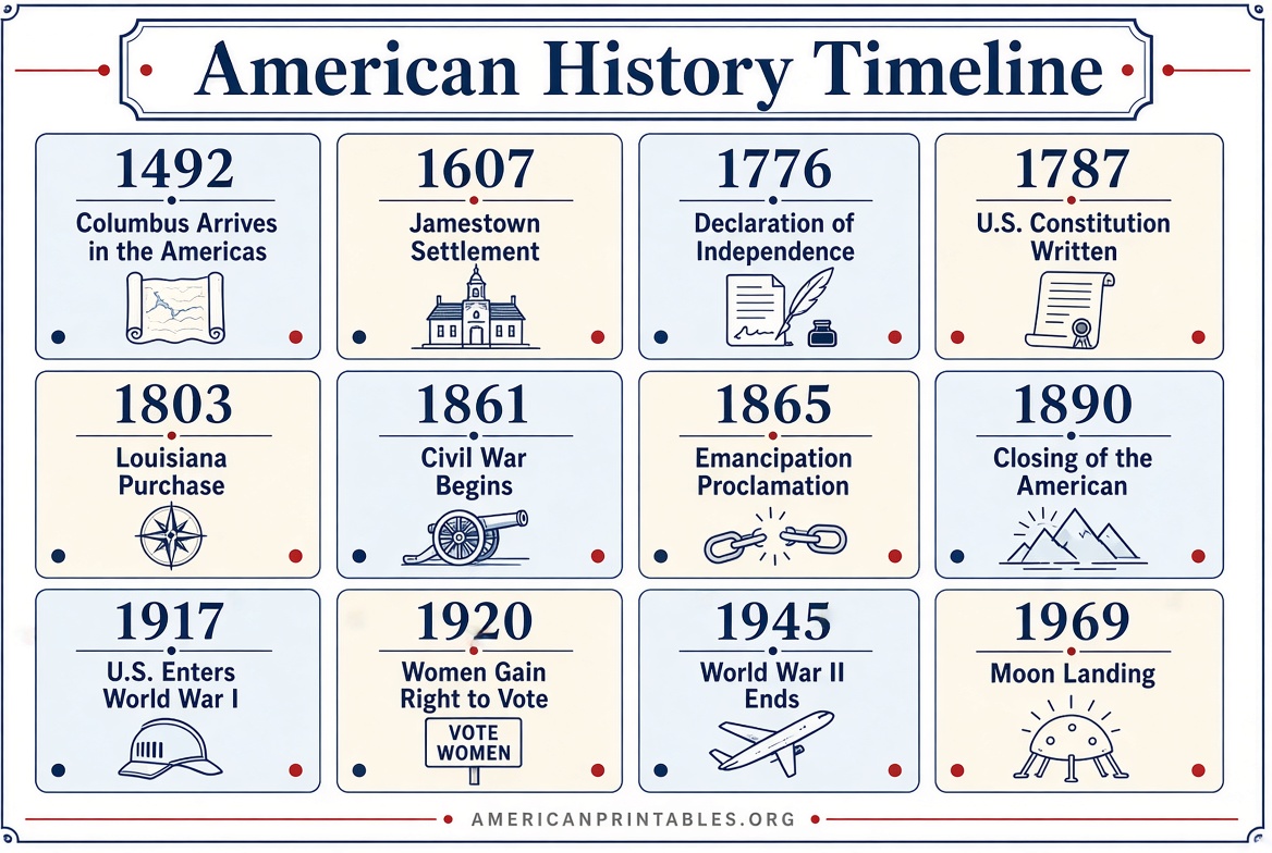 Free Printable American History Timeline (2)