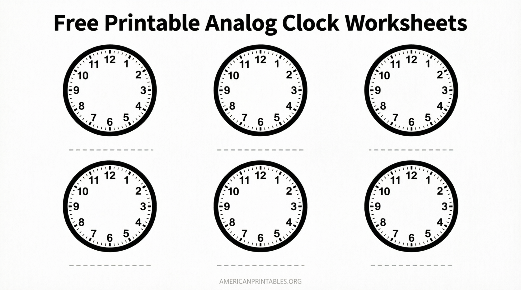 Free Printable Analog Clock Worksheets for Kids (1)