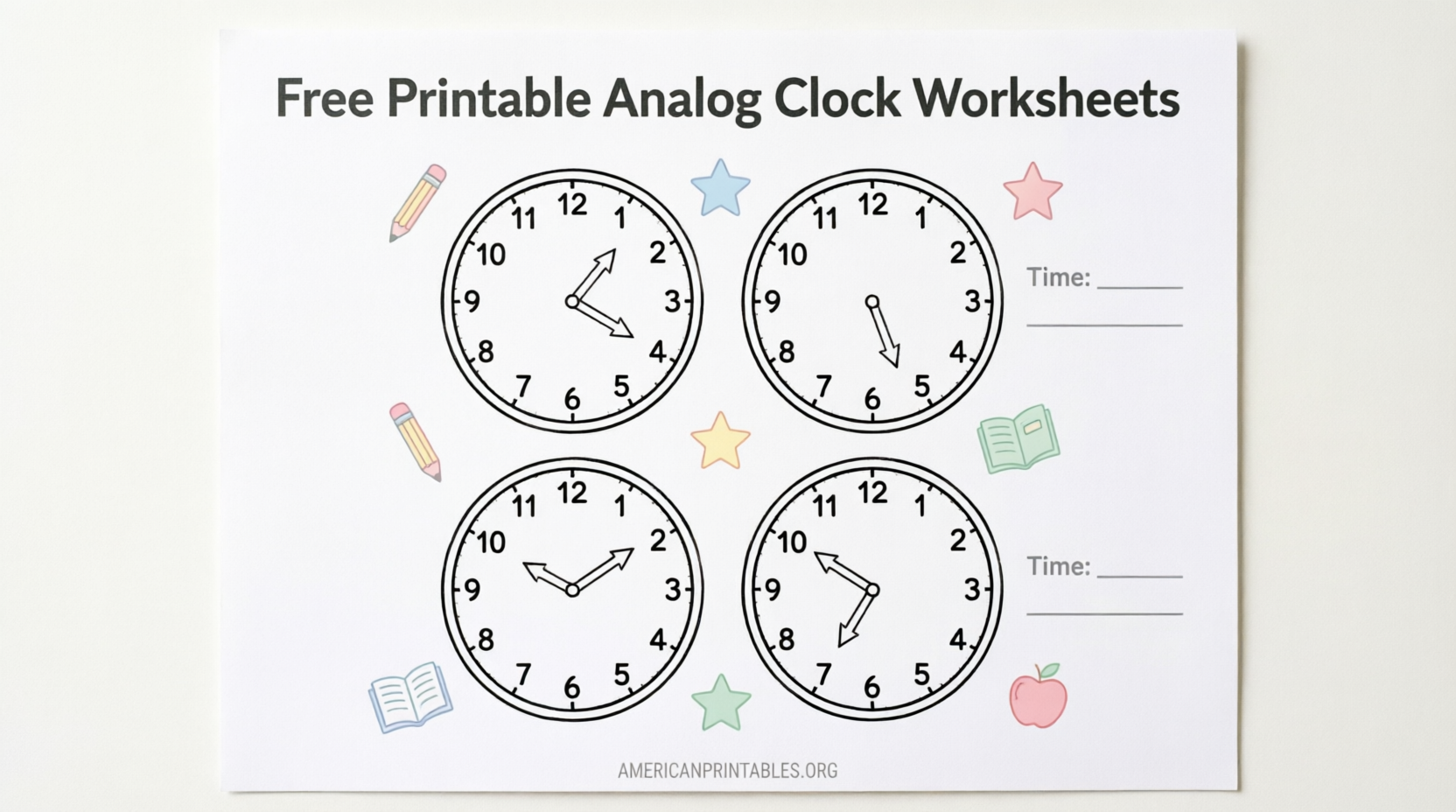 Free Printable Analog Clock Worksheets for Kids (4)