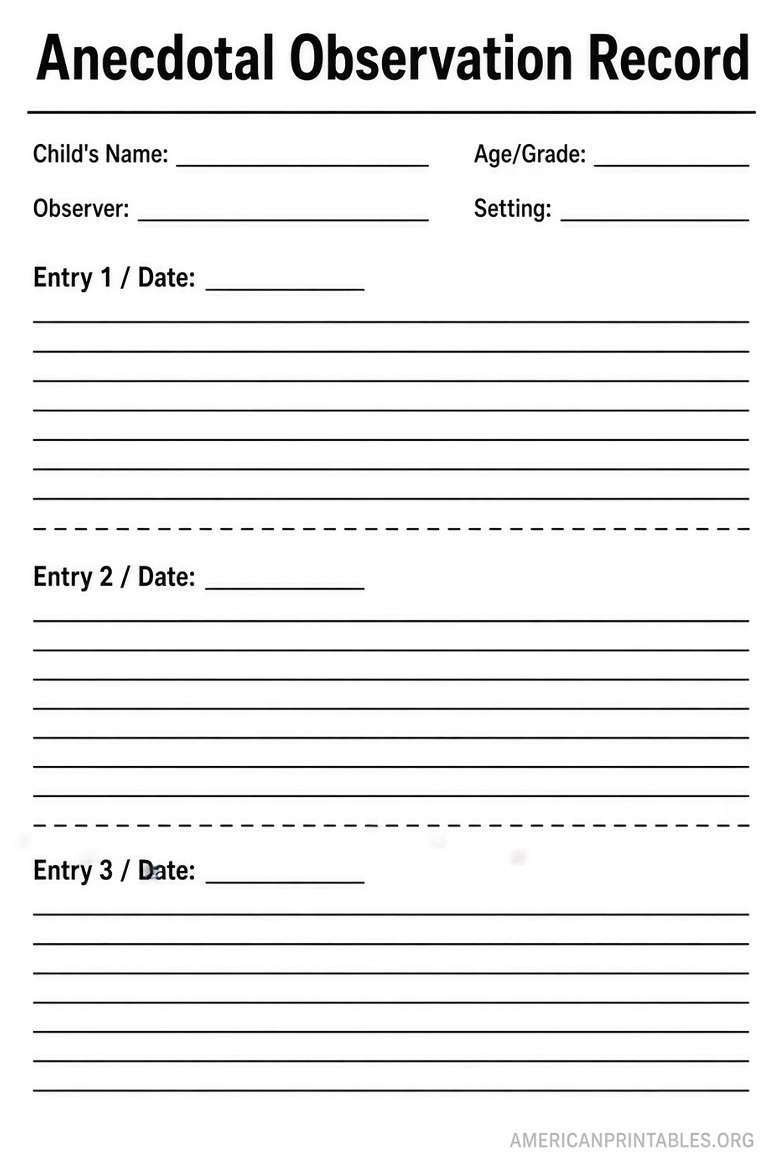 Free Printable Anecdotal Record Form Word Template (4)