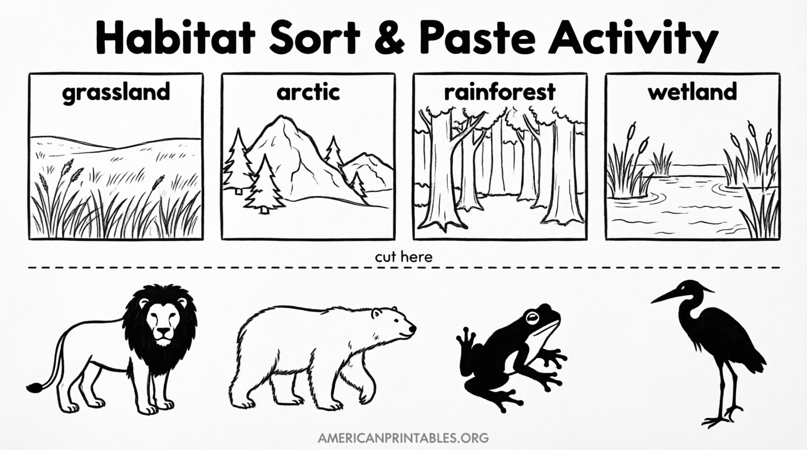 Free Printable Animal Habitat Worksheets (2)