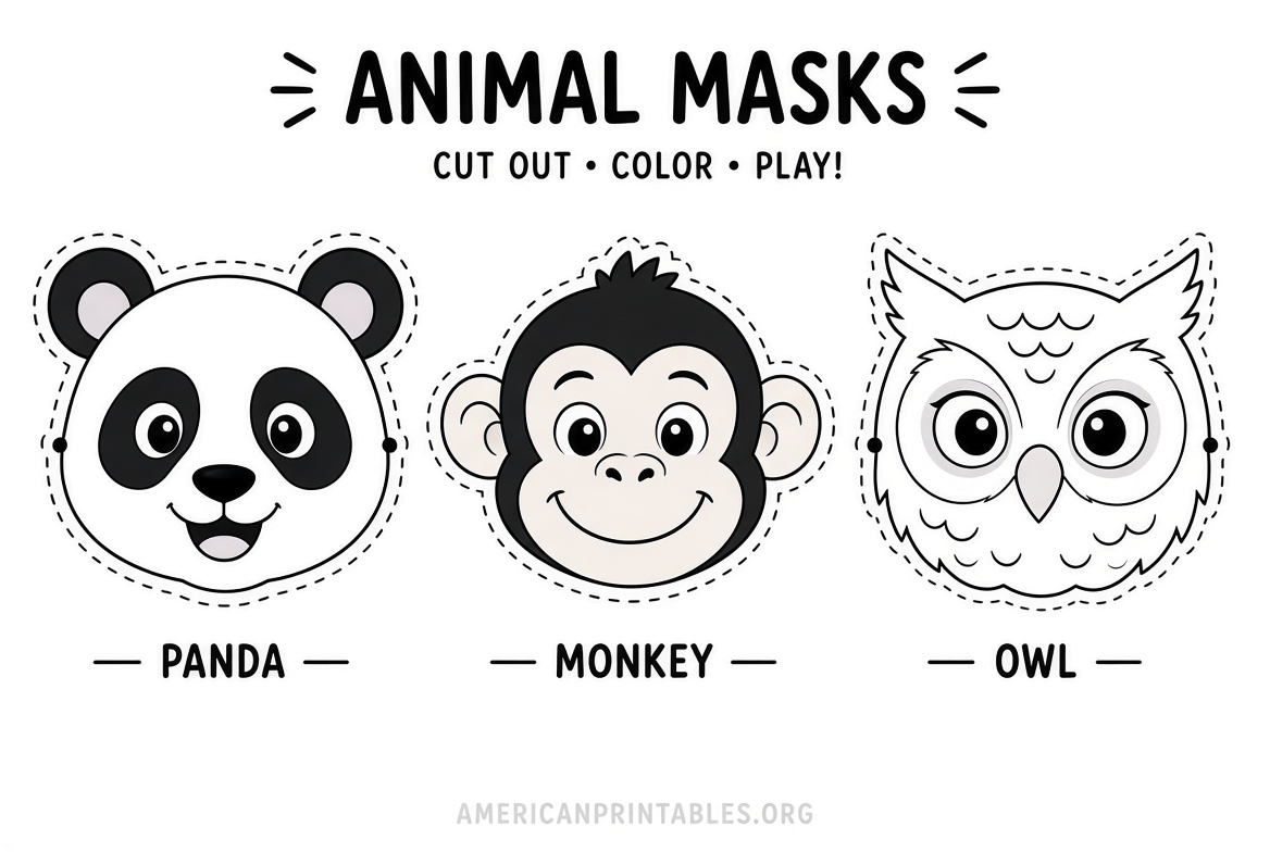 Free Printable Animal Masks Templates for Kids (3)