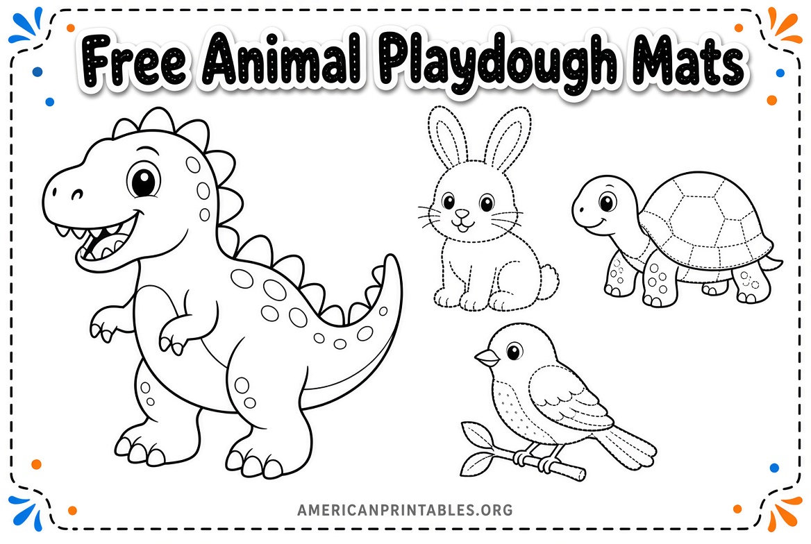 Free Printable Animal Playdough Mats for Kids (1)