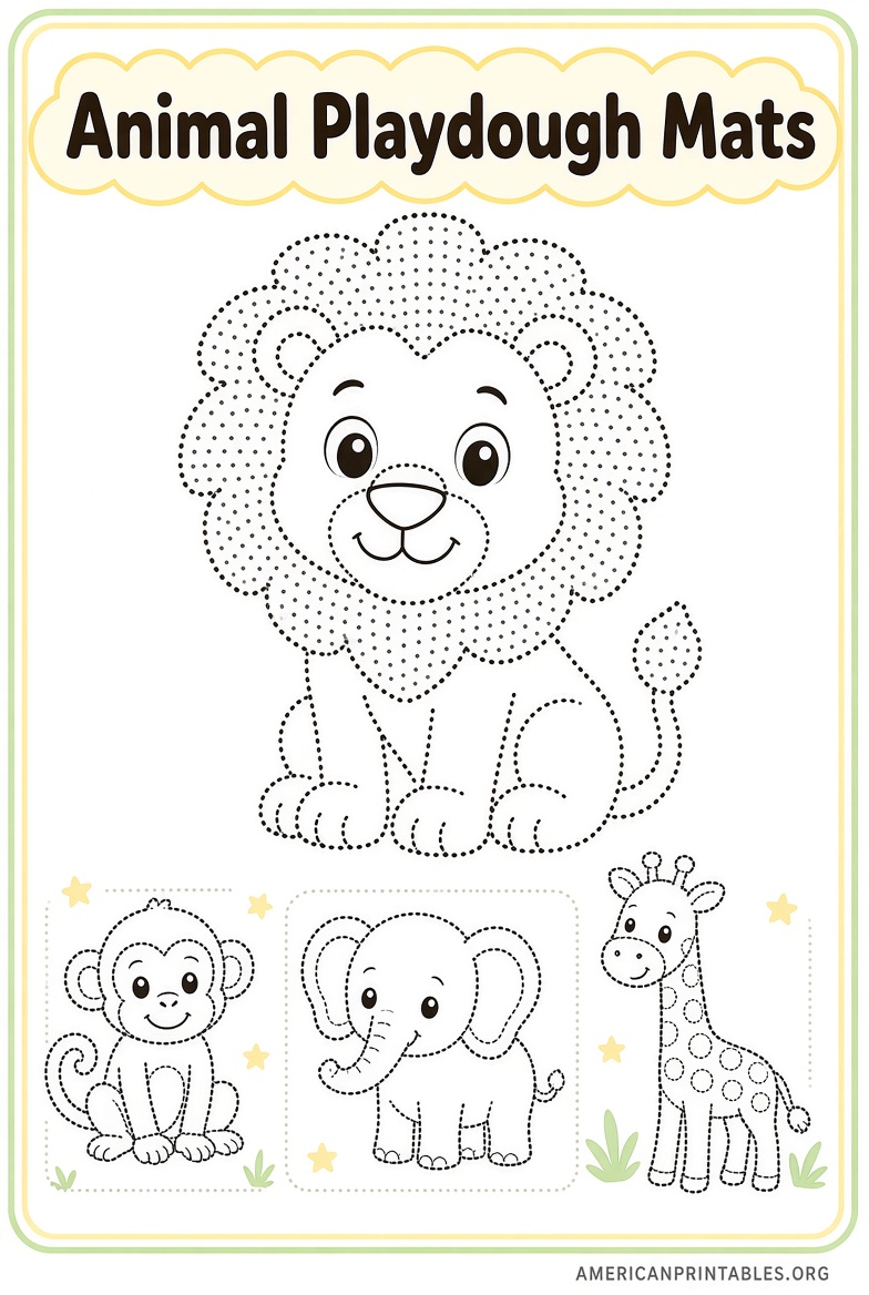 Free Printable Animal Playdough Mats for Kids (4)