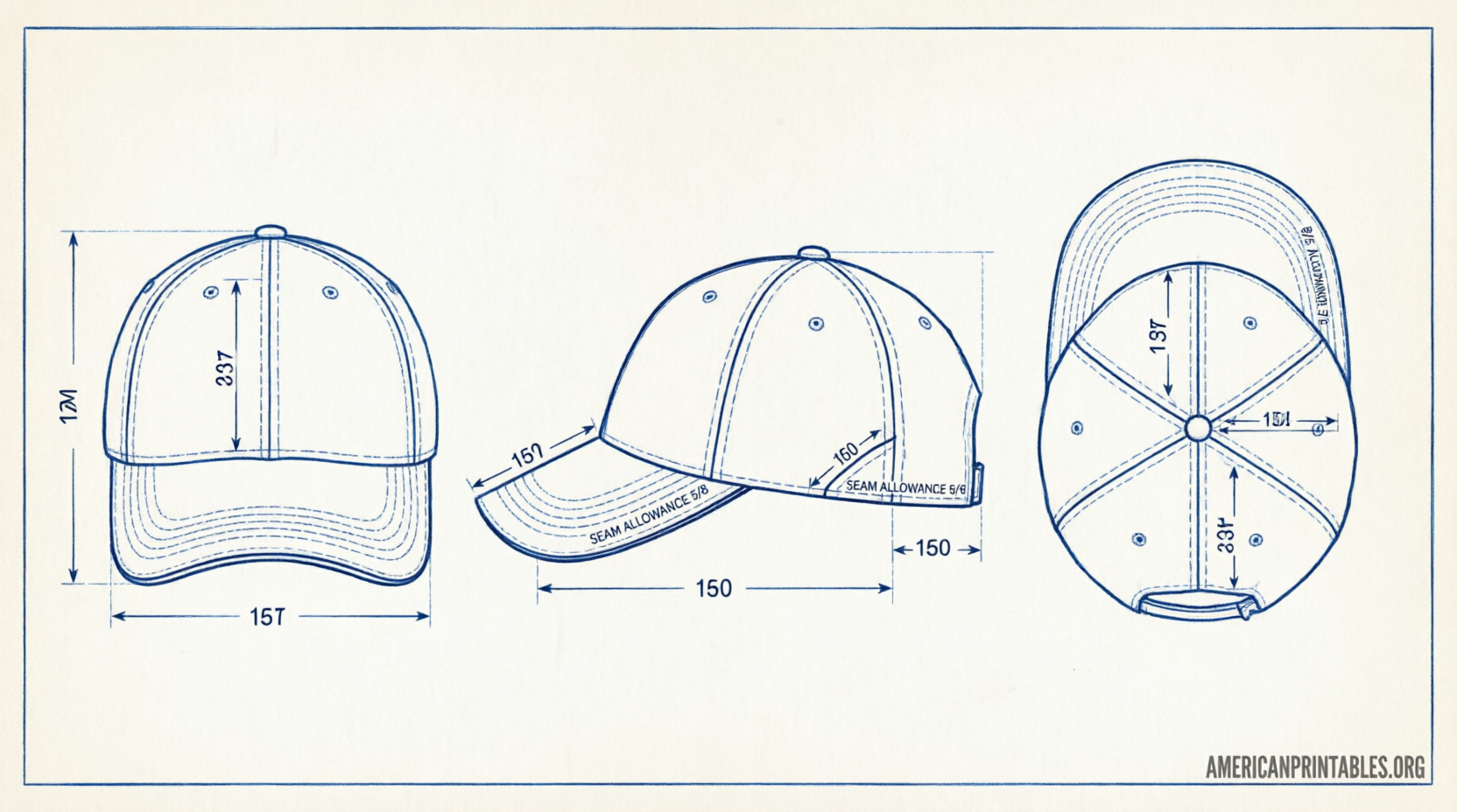 Free Printable Baseball Cap Pattern Guide (2)