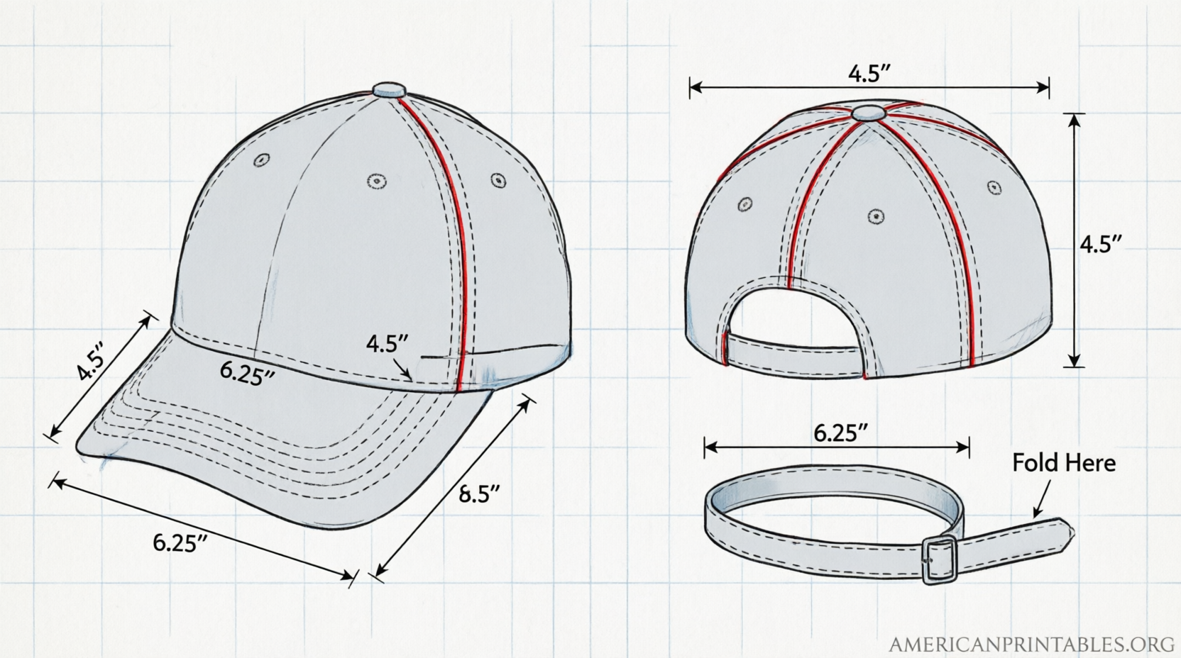 Free Printable Baseball Cap Pattern Guide (4)
