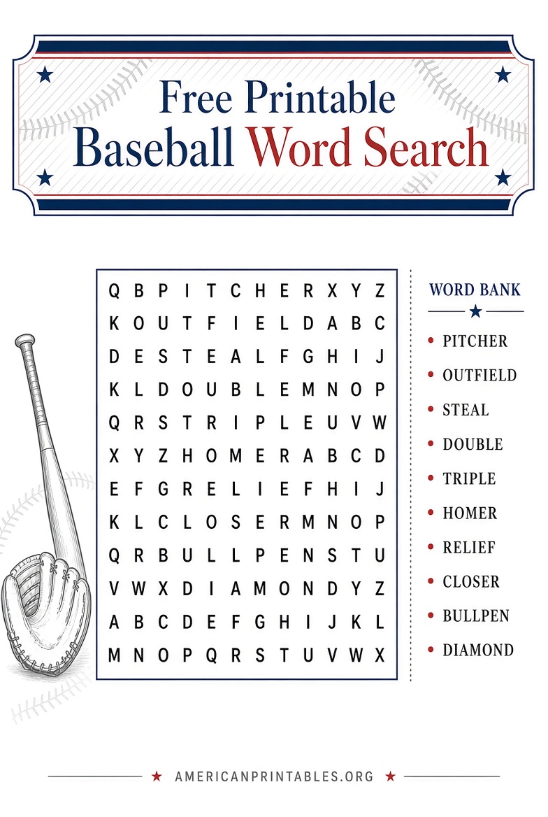 Free Printable Baseball Word Search Puzzles (2)