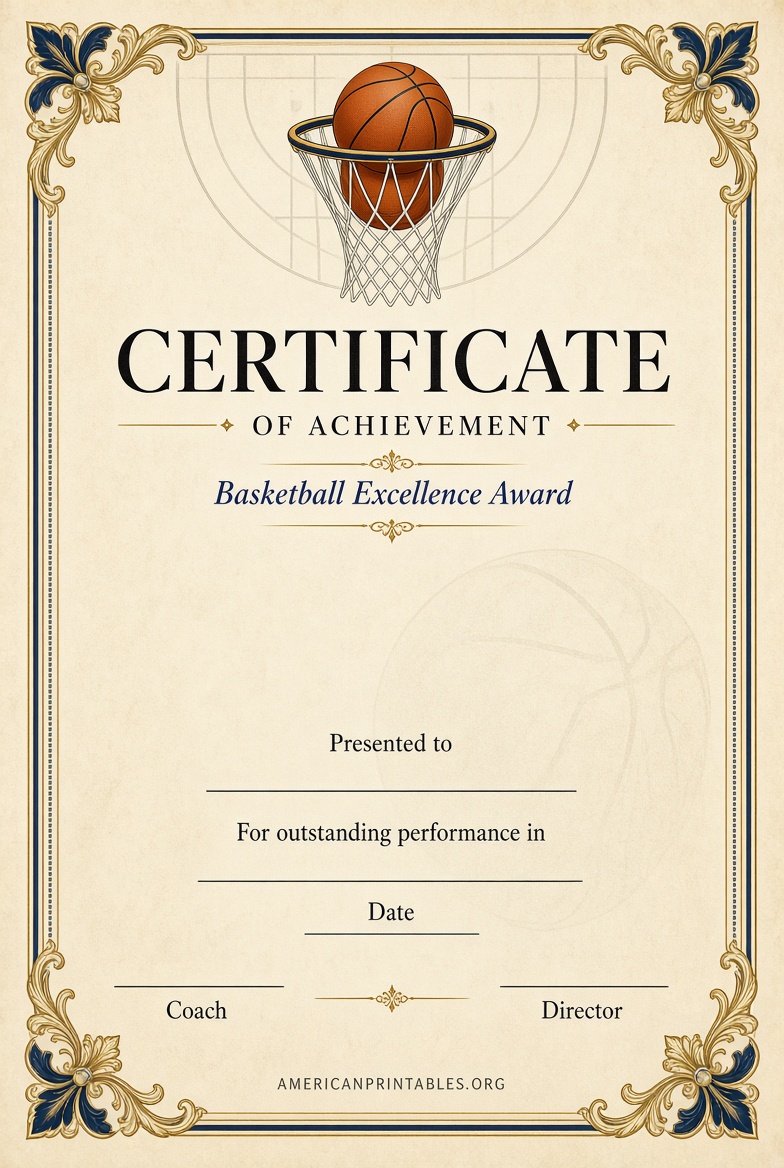 Free Printable Basketball Certificate Templates (1)