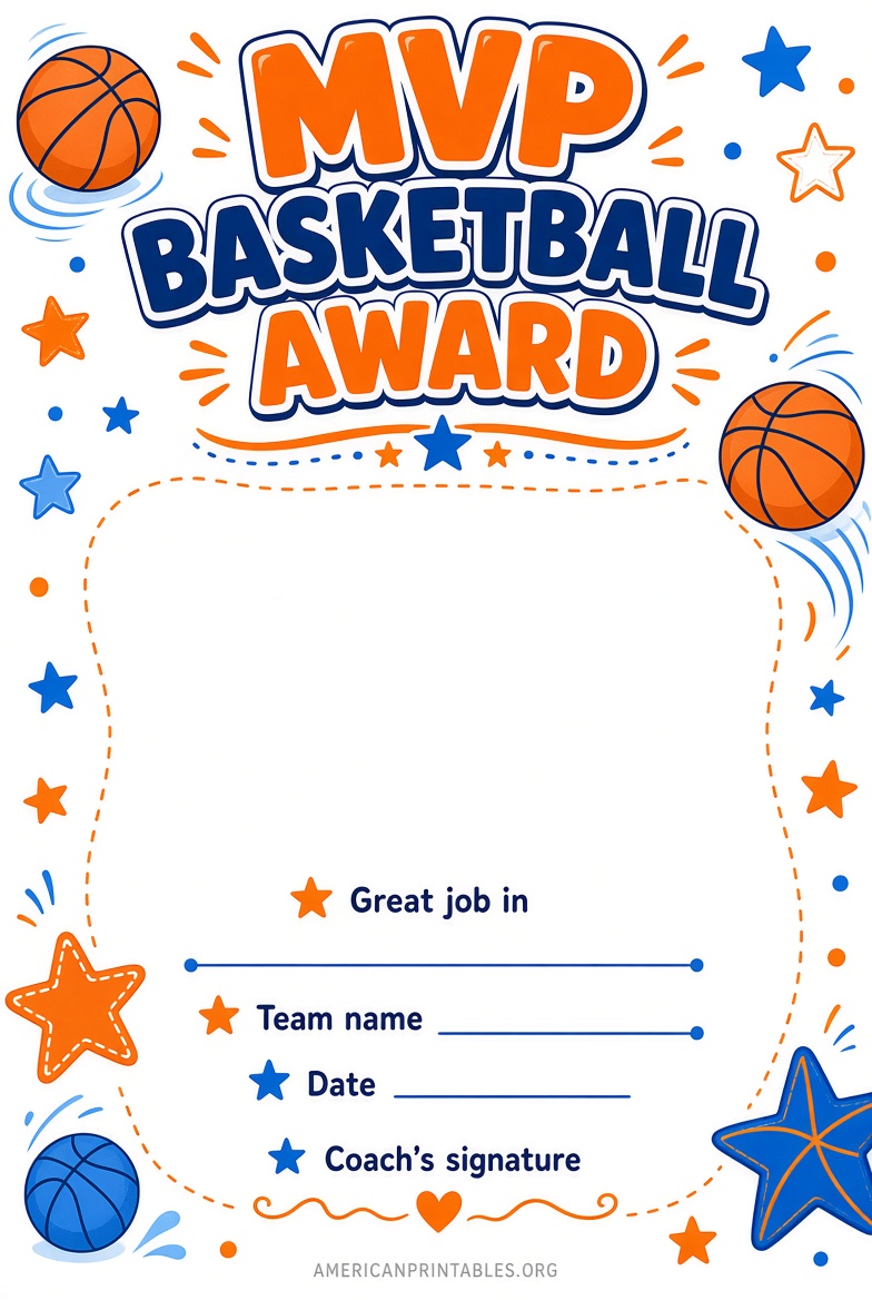 Free Printable Basketball Certificate Templates (3)