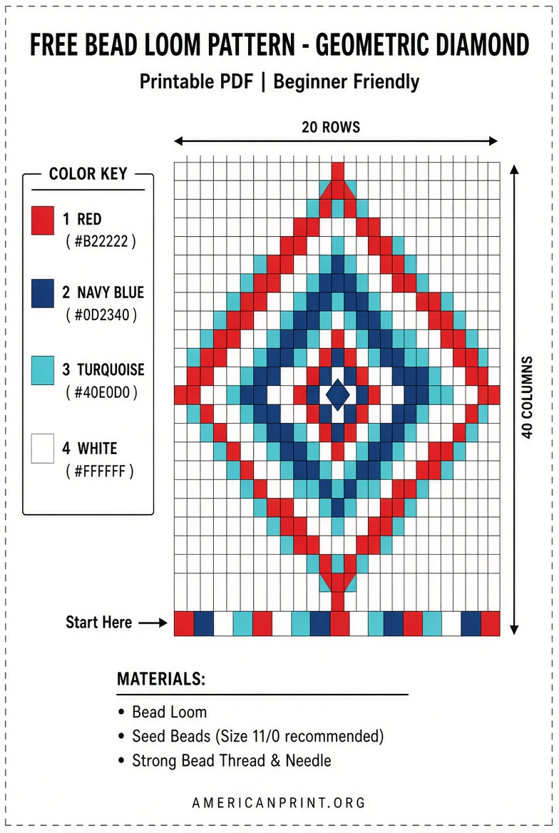Free Printable Bead Loom Patterns PDF Guide (1)