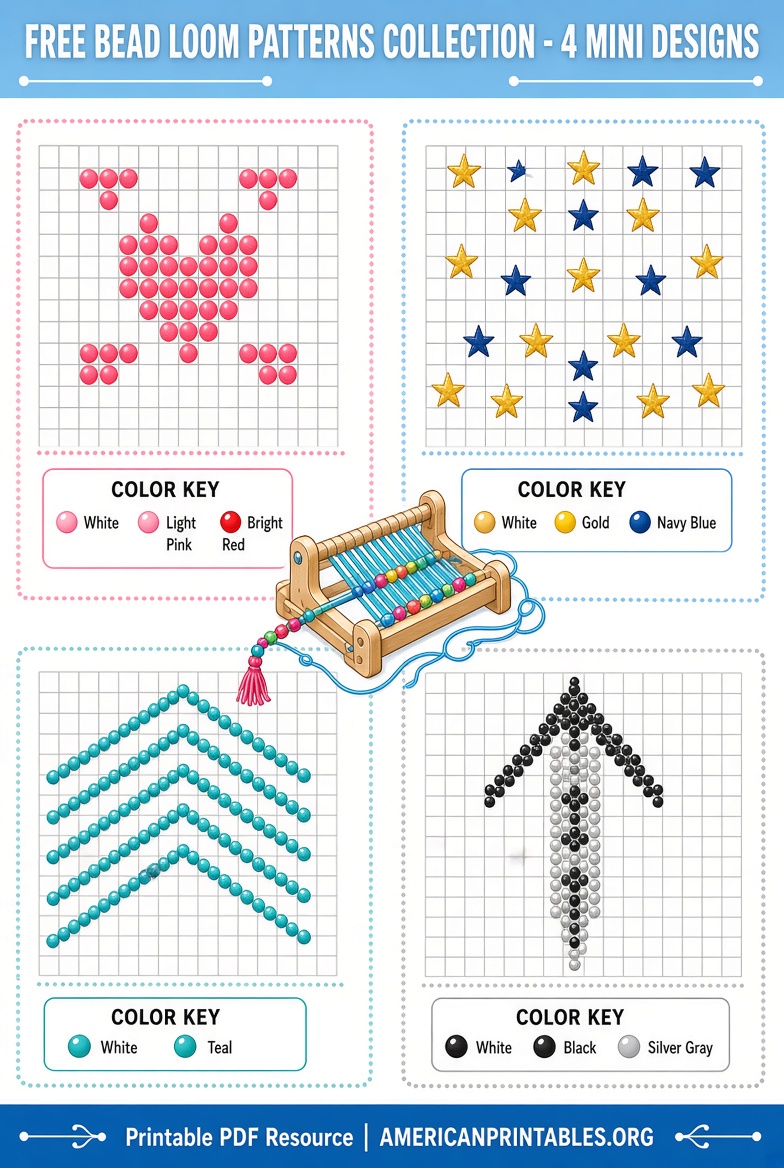 Free Printable Bead Loom Patterns PDF Guide (2)