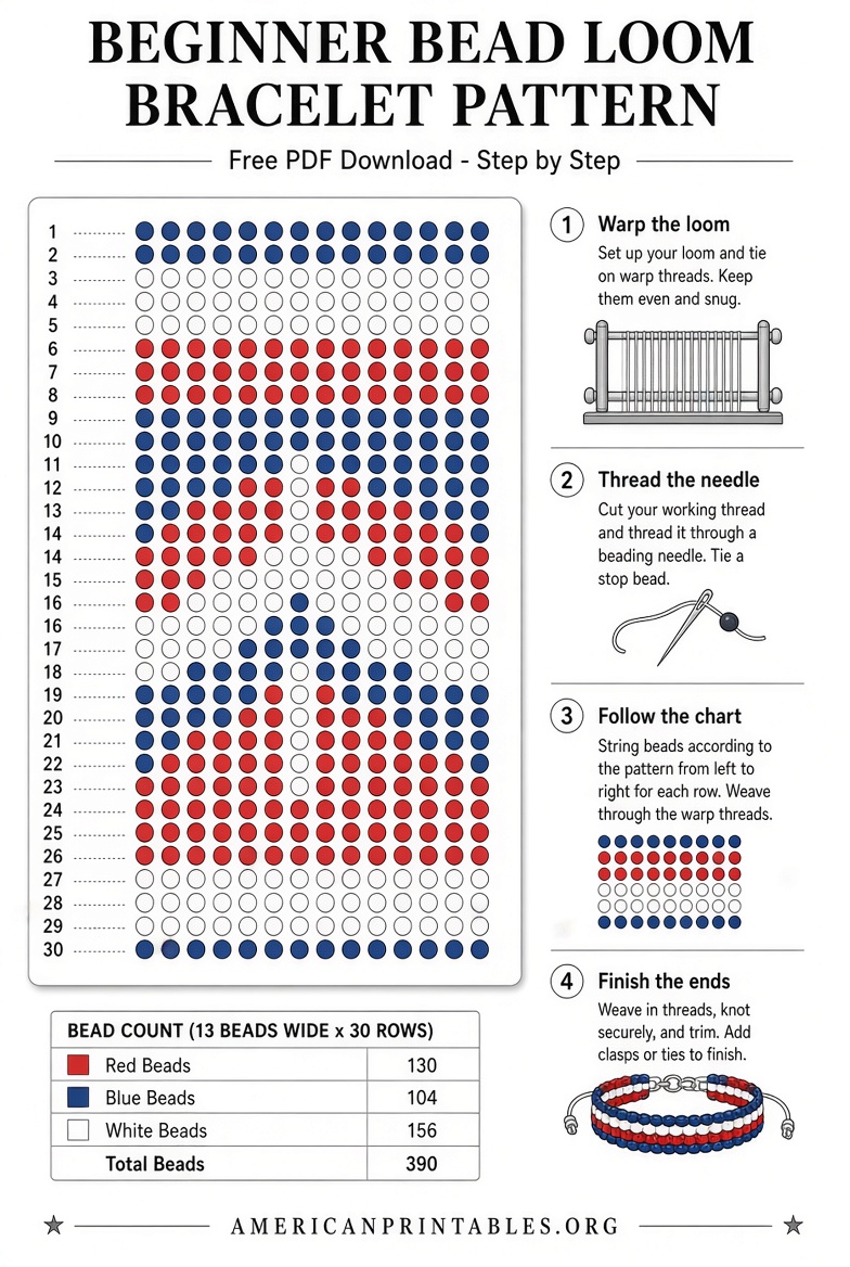 Free Printable Bead Loom Patterns PDF Guide (3)