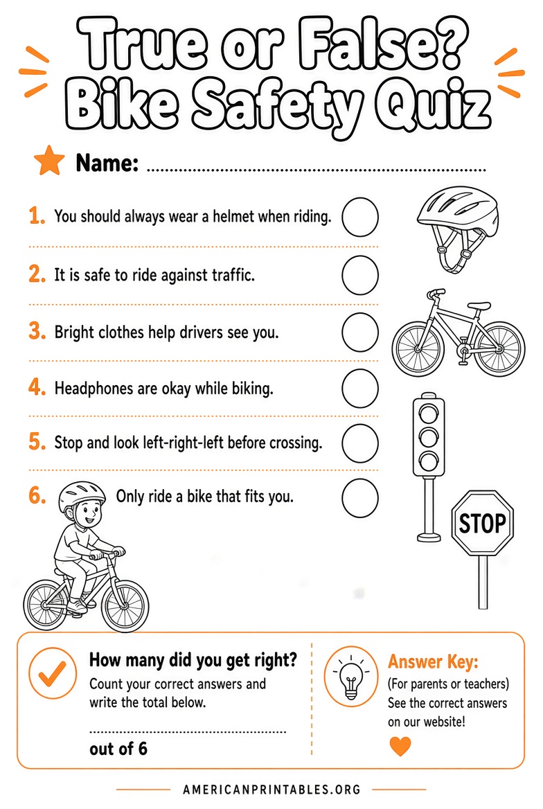 Free Printable Bike Safety Worksheets for Kids (2)