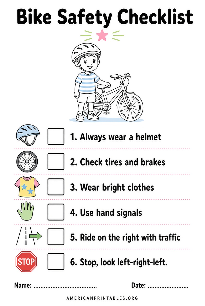 Free Printable Bike Safety Worksheets for Kids (3)