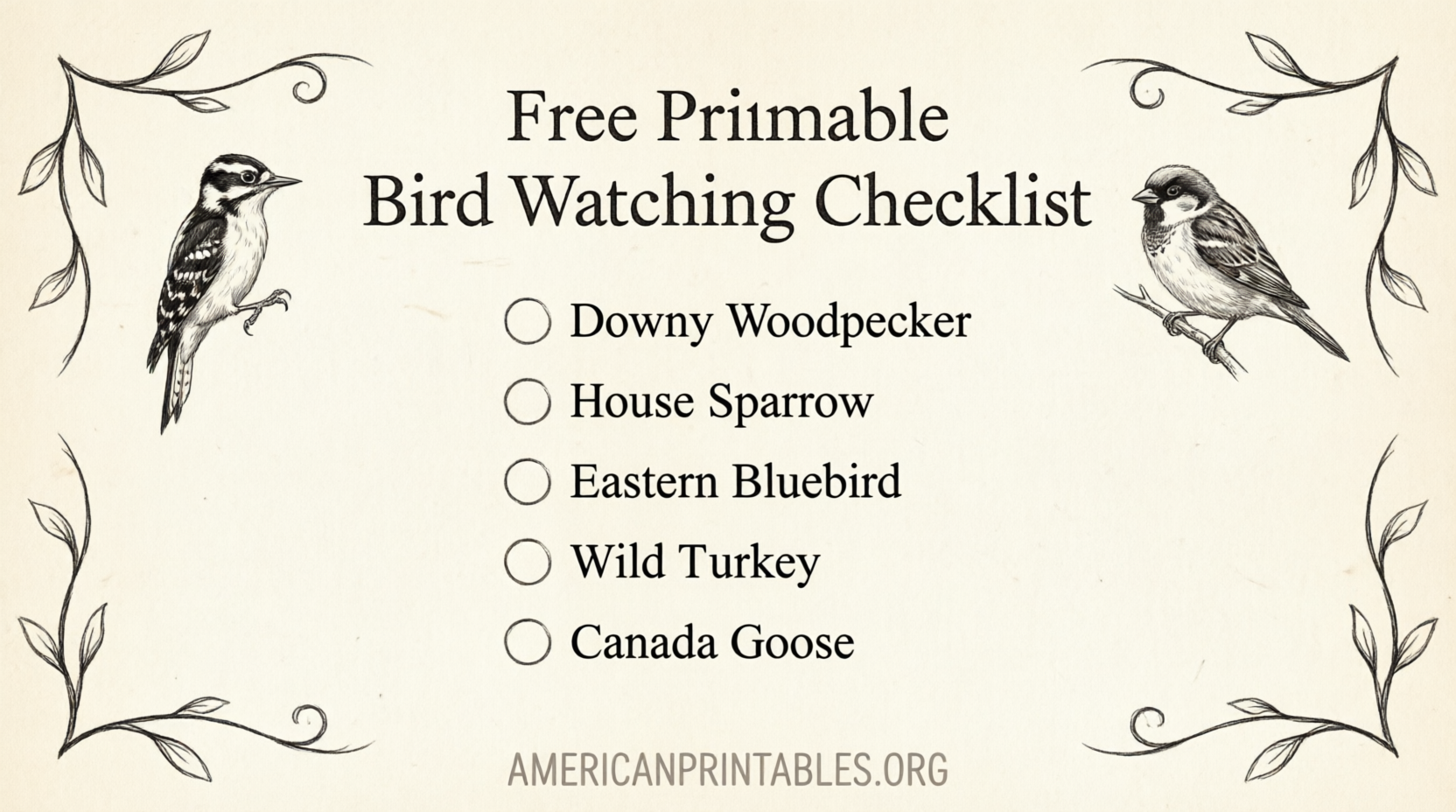 Free Printable Bird Watching Checklist for USA (3)