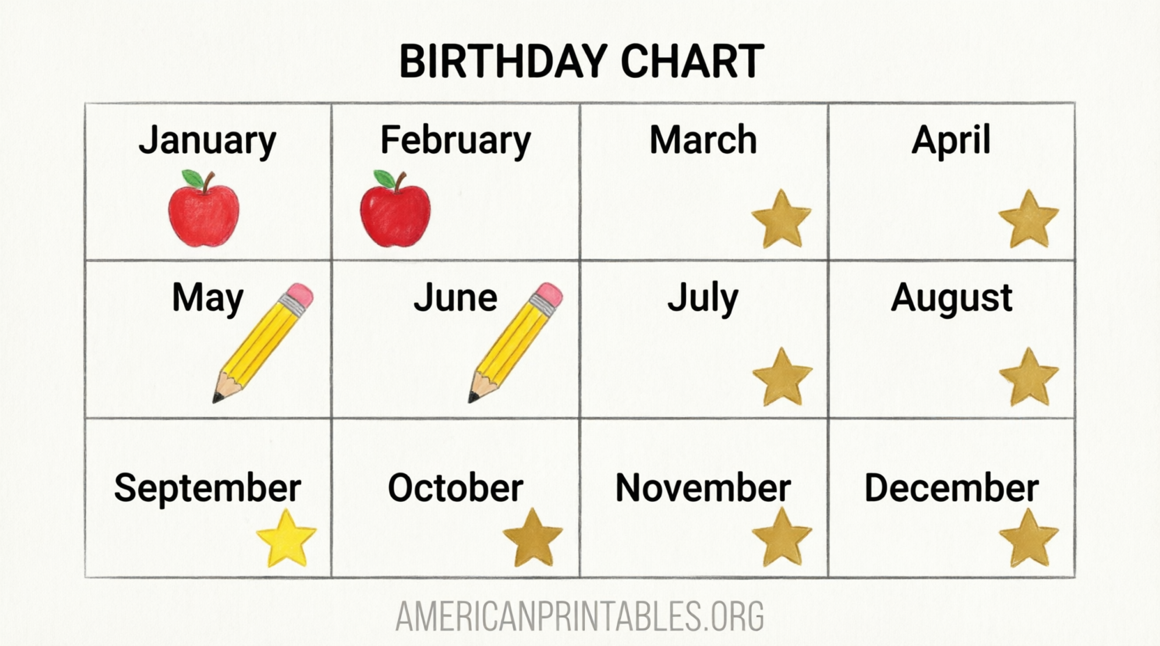 Free Printable Birthday Charts for Classroom (1)
