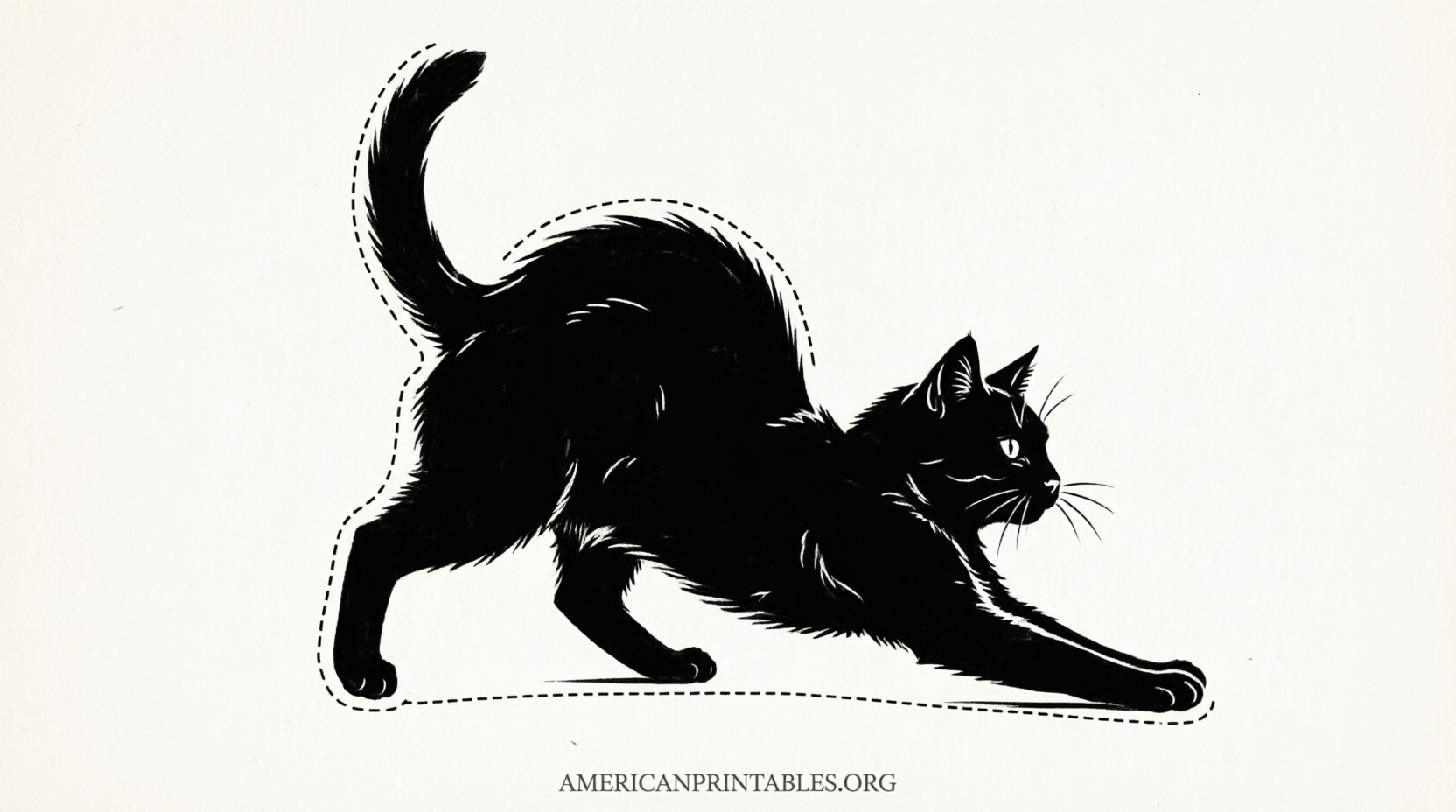 Free Printable Black Cat Silhouette Templates (4)