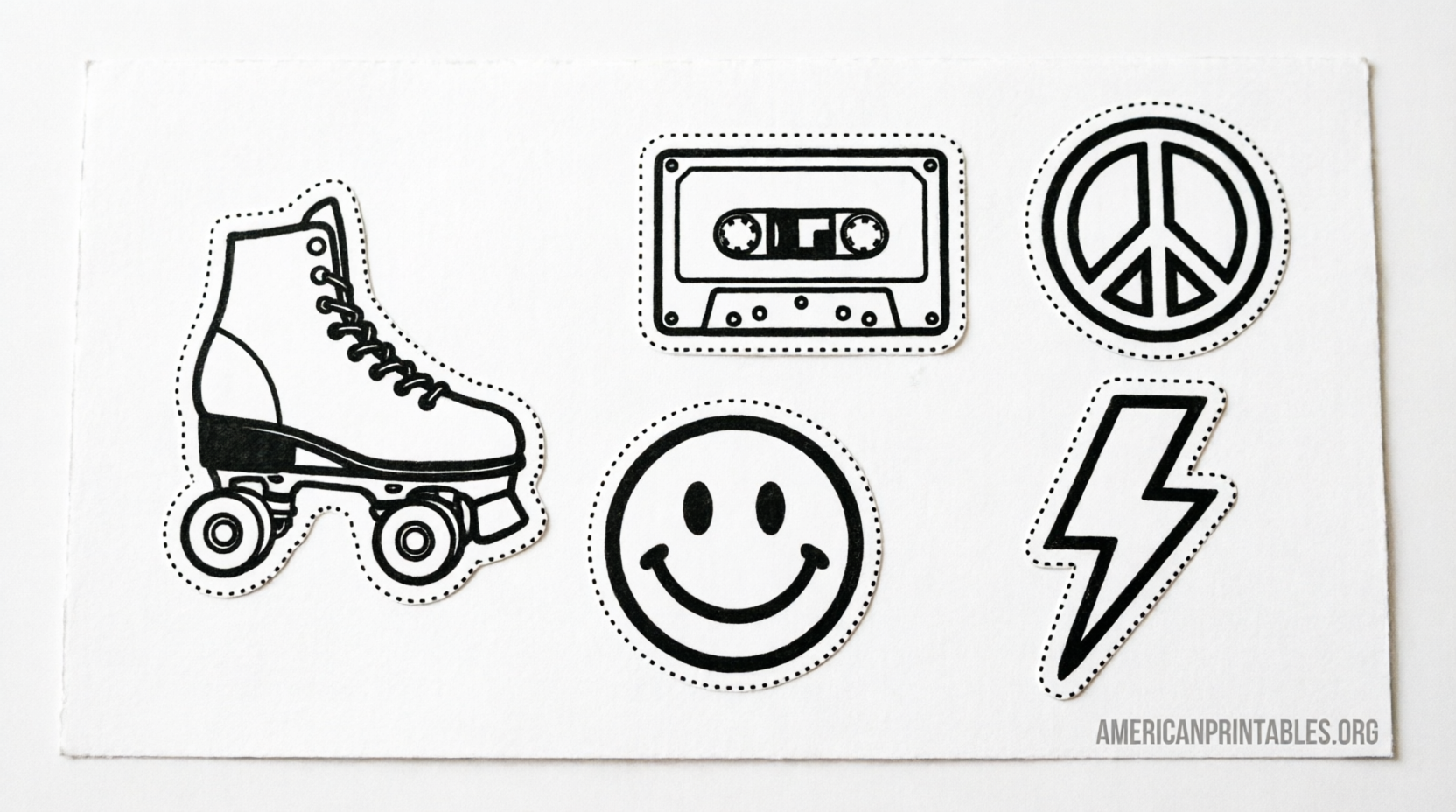 Free Printable Black and White Stickers (2)
