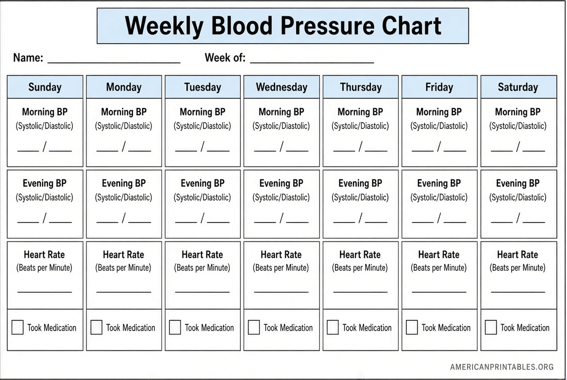 Free Printable Blank Blood Pressure Chart (2)