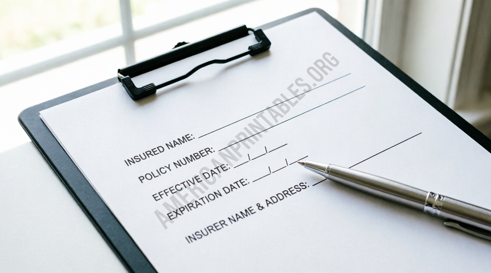 Free Printable Blank Certificate of Insurance PDF (2)
