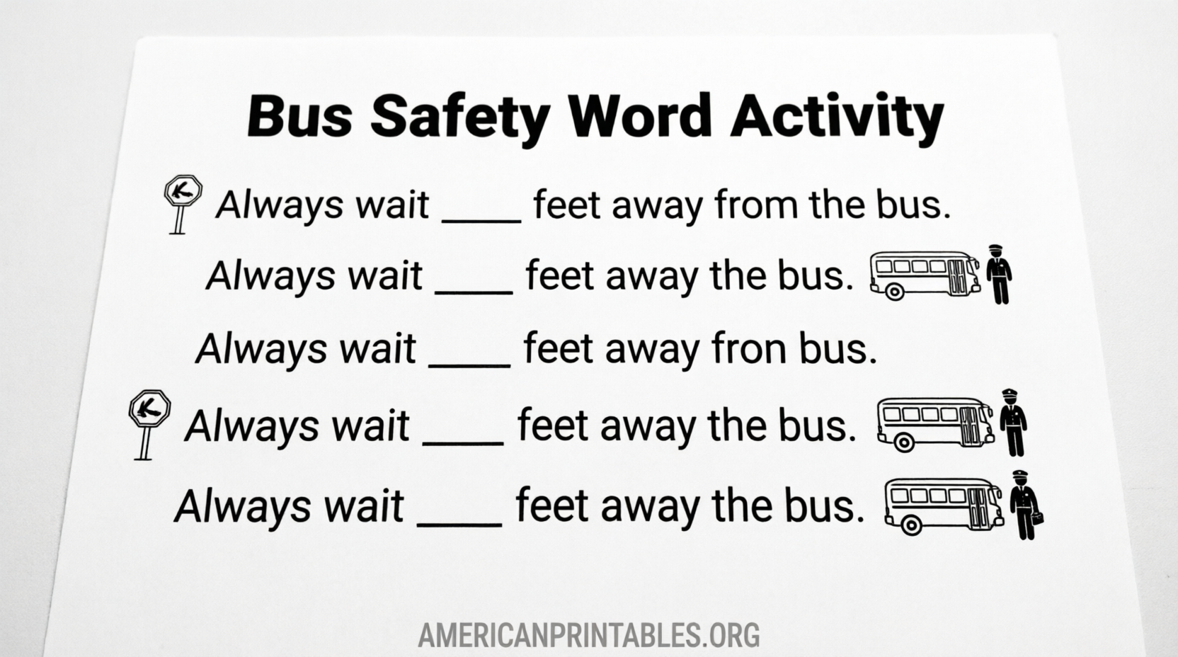 Free Printable Bus Safety Worksheets for Kids (2)
