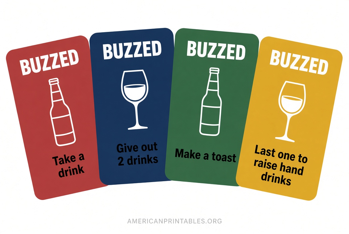 Free Printable Buzzed Drinking Game Cards PDF (3)