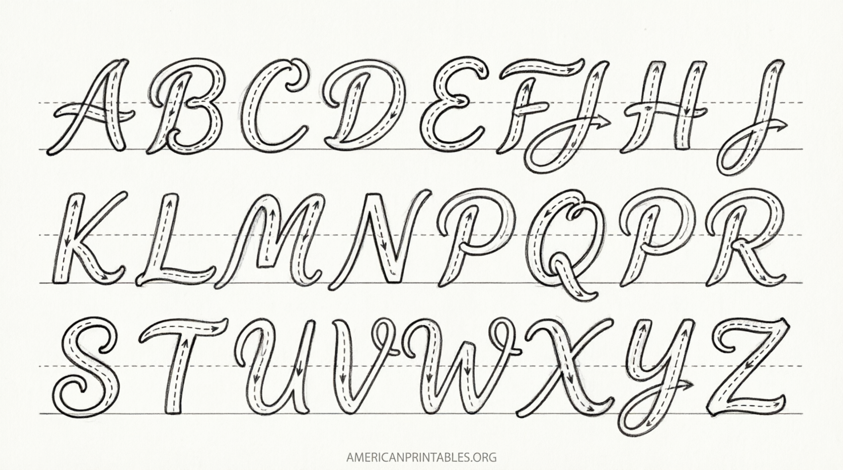 Free Printable Calligraphy Practice Sheets A-Z (2)