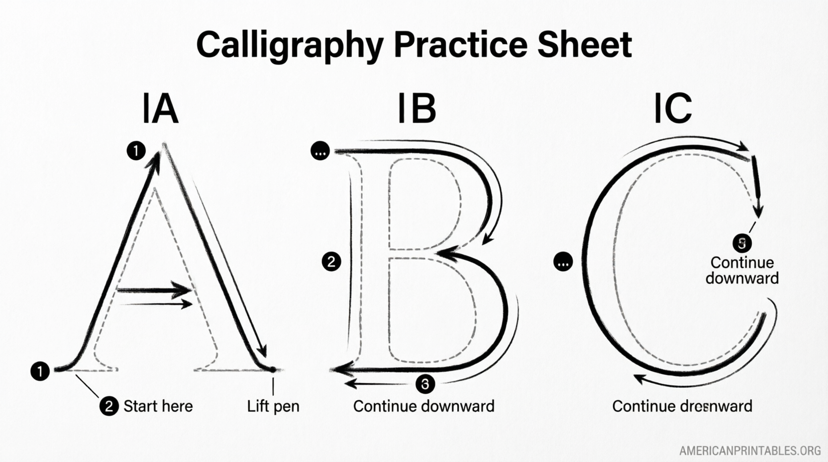 Free Printable Calligraphy Practice Sheets A-Z (3)