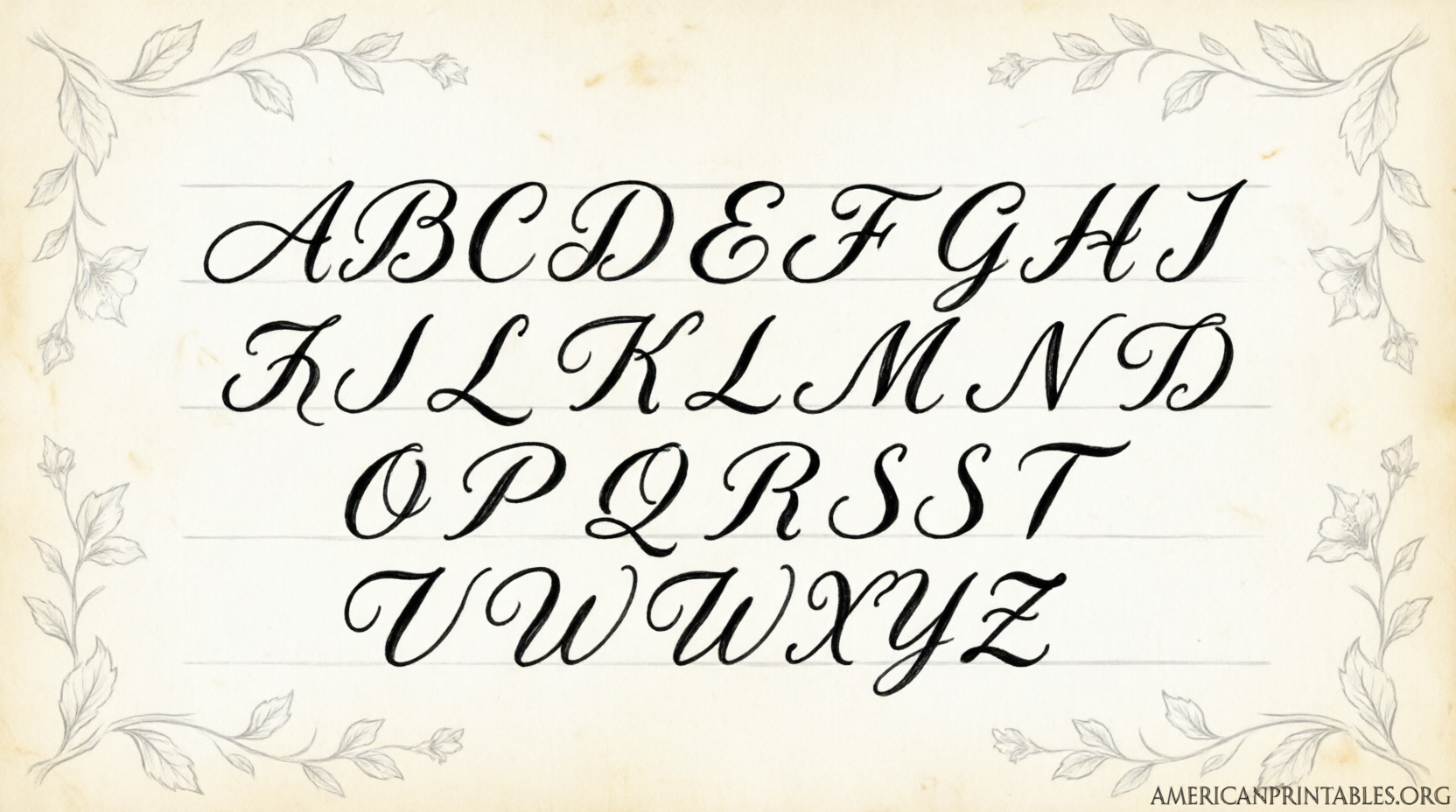 Free Printable Calligraphy Practice Sheets A-Z (4)