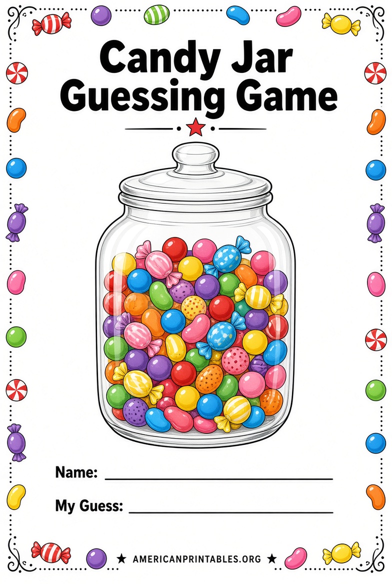 Free Printable Candy Jar Guessing Game Template