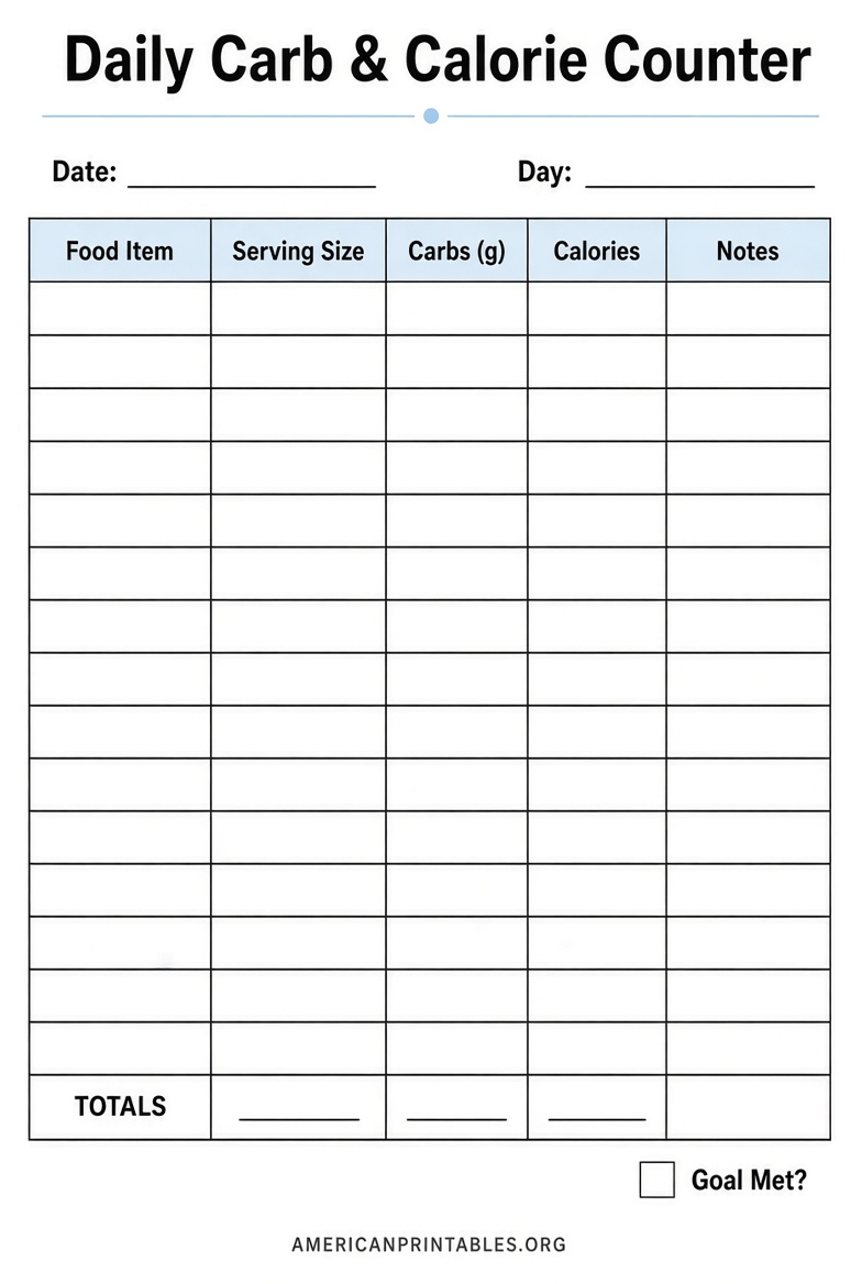 Free Printable Carb & Calorie Counter Guide (1)