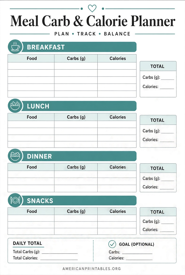 Free Printable Carb & Calorie Counter Guide (2)