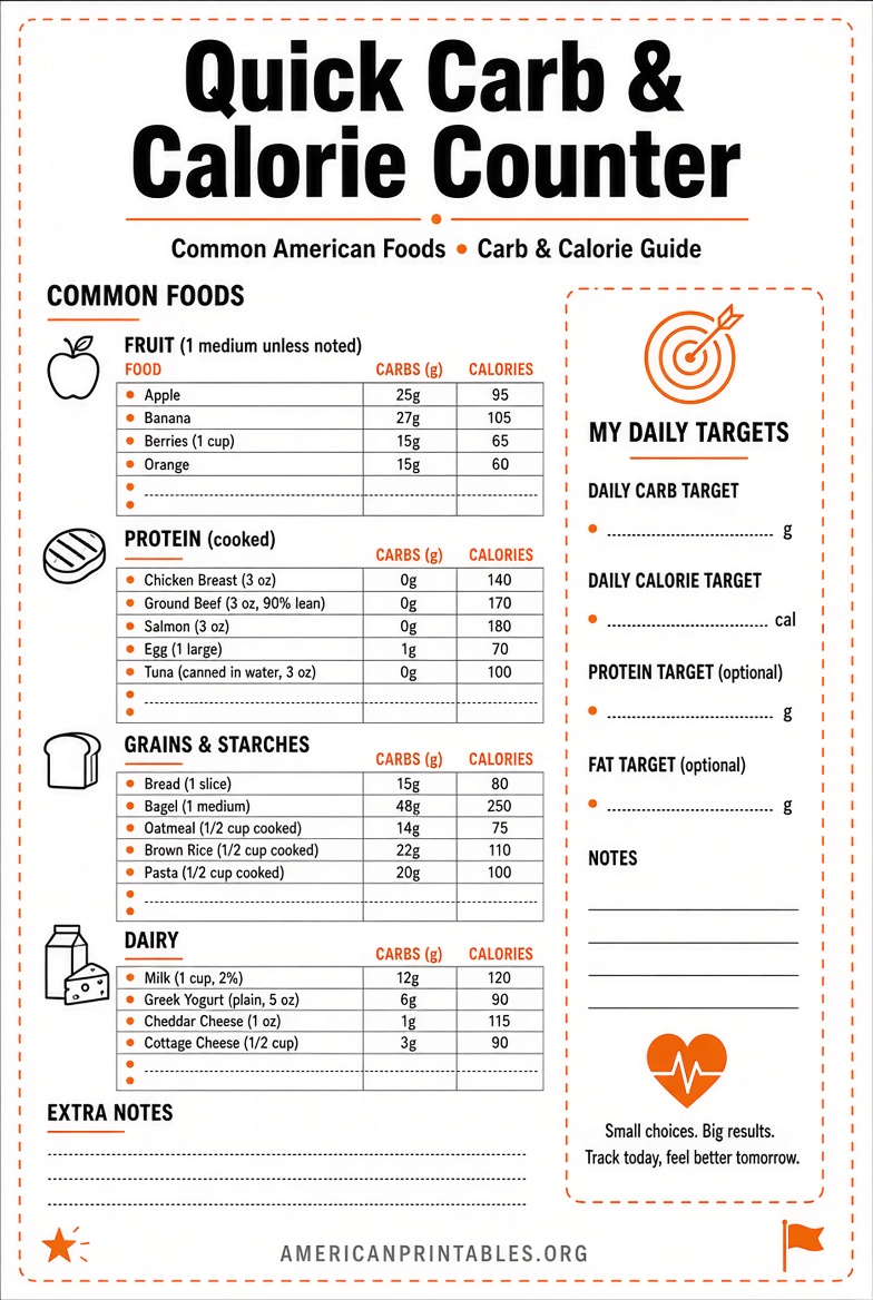 Free Printable Carb & Calorie Counter Guide (3)