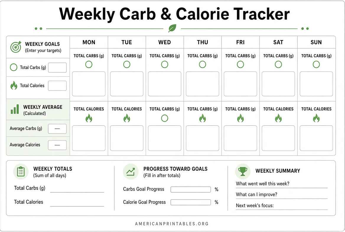 Free Printable Carb & Calorie Counter Guide (4)