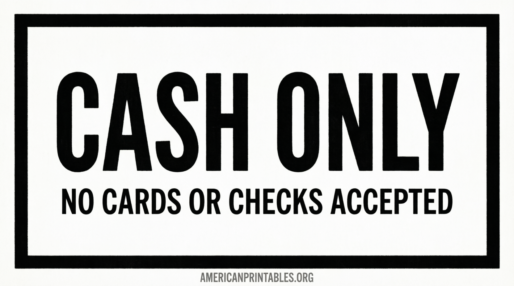 Free Printable Cash Only Sign – Download PDF (2)