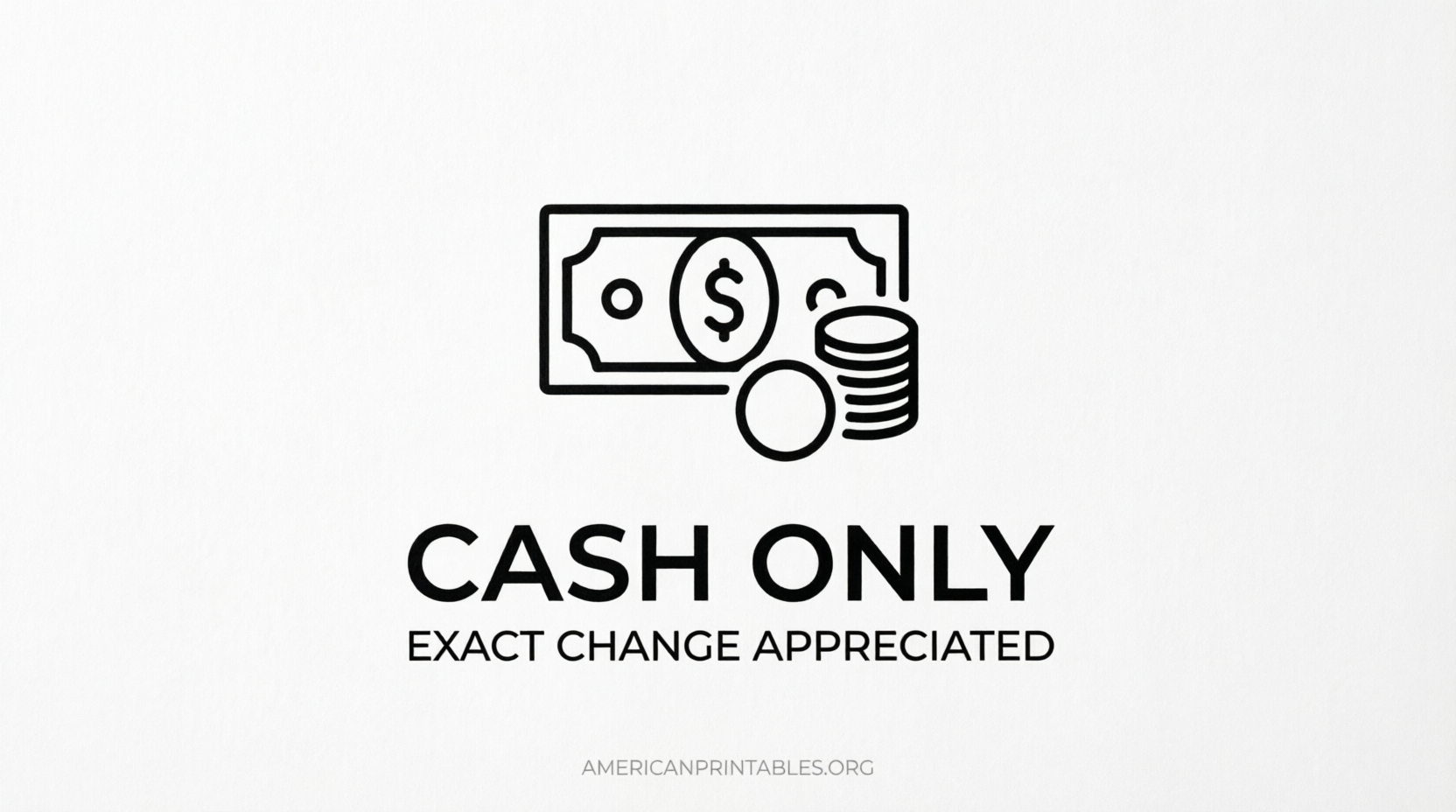Free Printable Cash Only Sign – Download PDF (3)