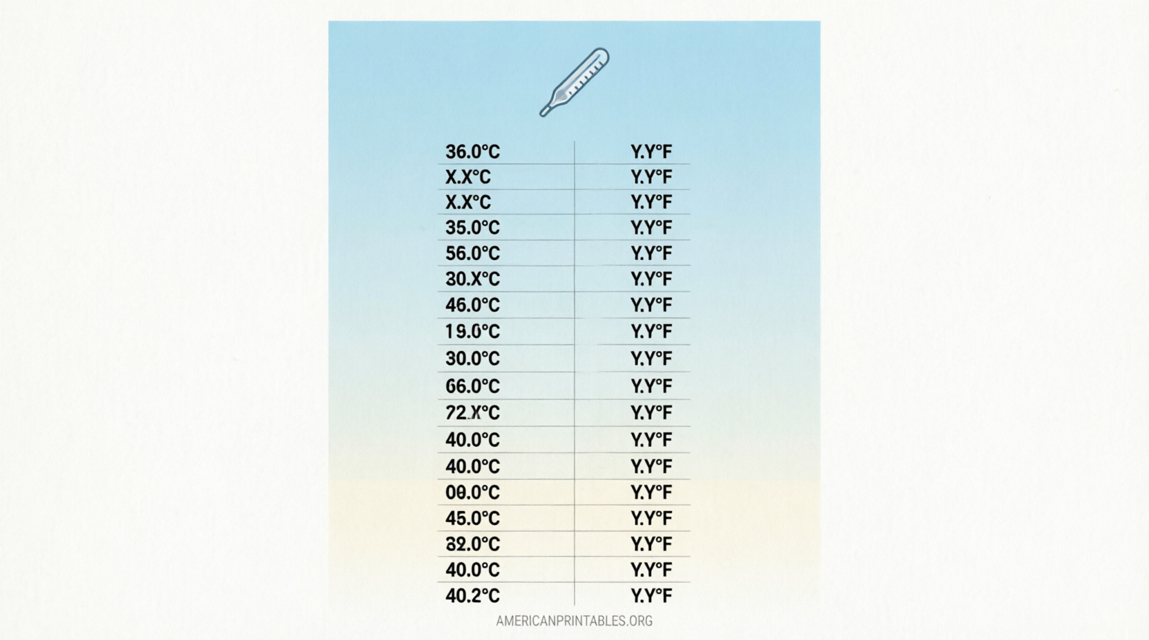 Free Printable Celsius to Fahrenheit Body Temp Chart (1)