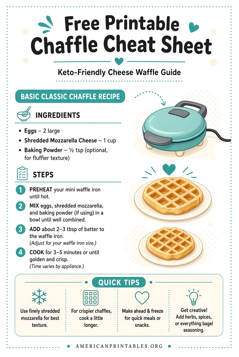 Free Printable Chaffle Cheat Sheet Guide (1)