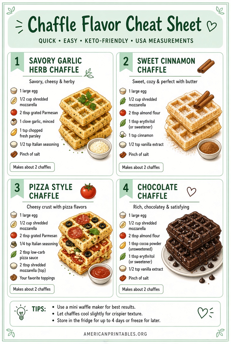 Free Printable Chaffle Cheat Sheet Guide (4)