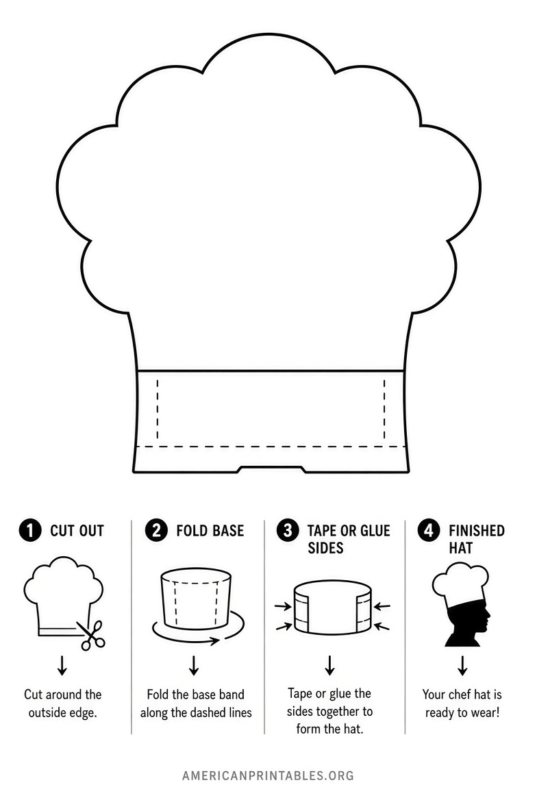 Free Printable Chef Hat Template Guide (2)