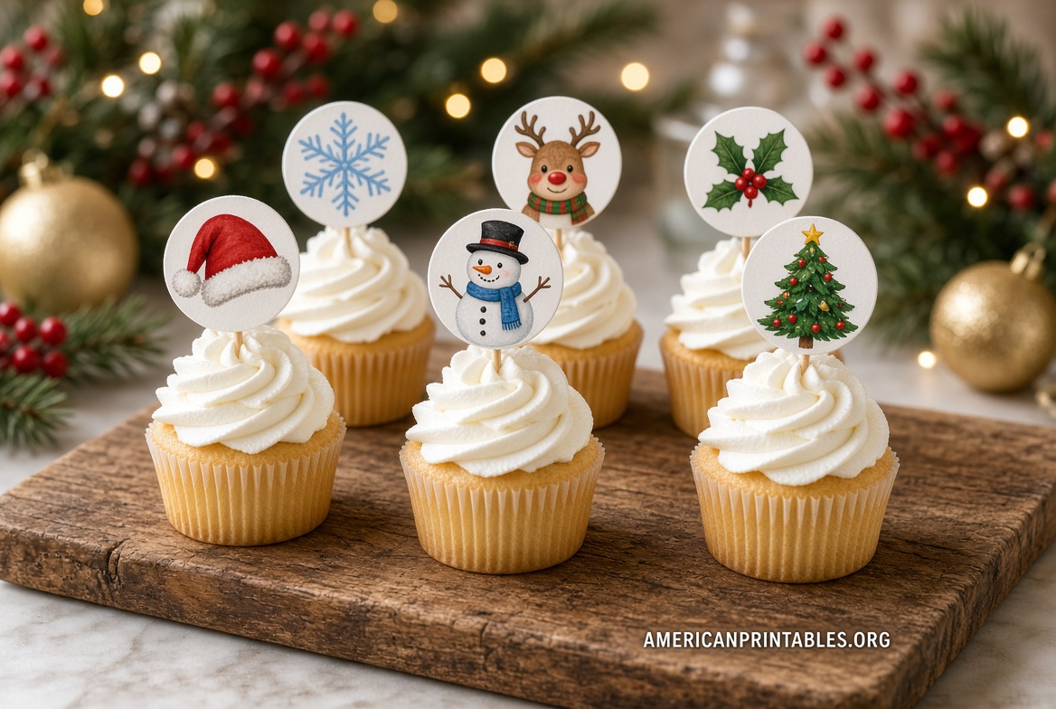Free Printable Christmas Cupcake Toppers Guide (4)